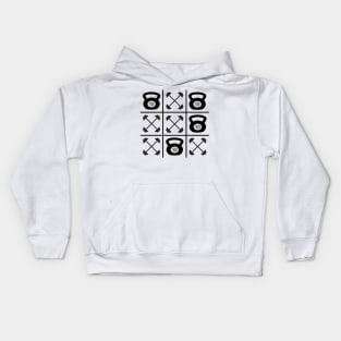 Tic Tac Toe im Gym Bodybuilding Design Kids Hoodie